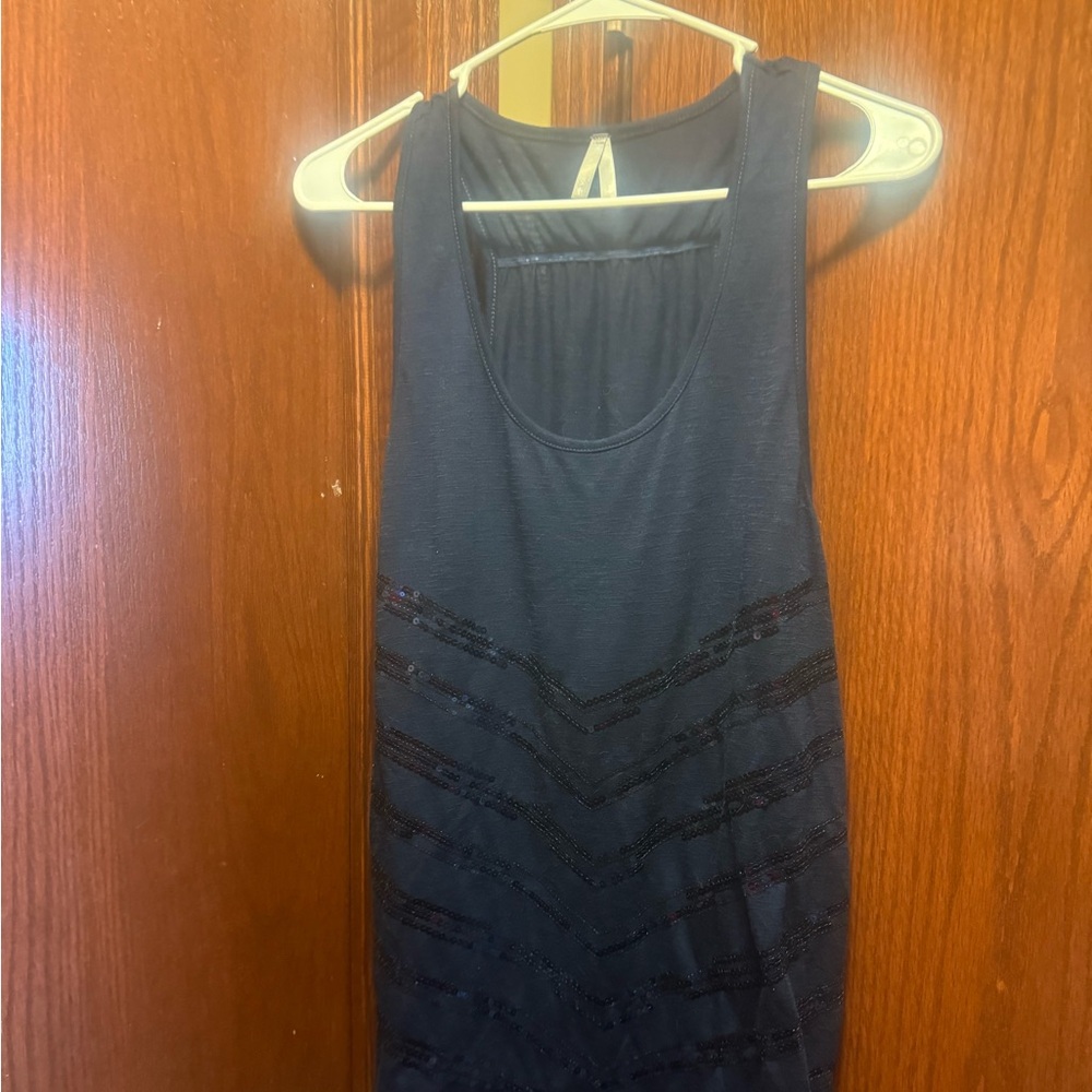 - - Vanity racer back tank size XLwith sequin detailing in EUC